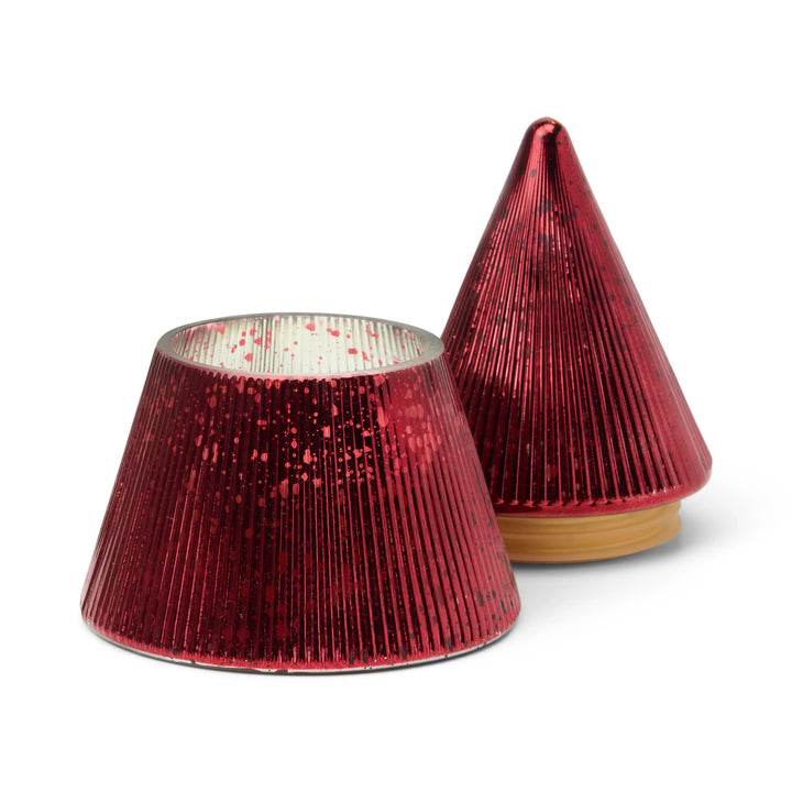 Red Stacked Tree Candle, Winter Berry