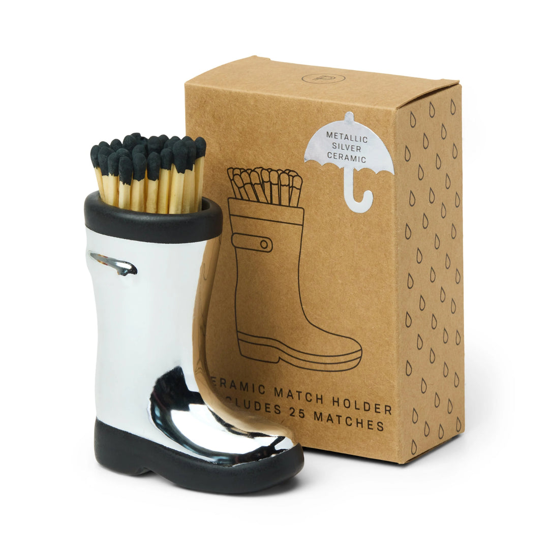 Wellington Boot Matchstick Holder, Chrome