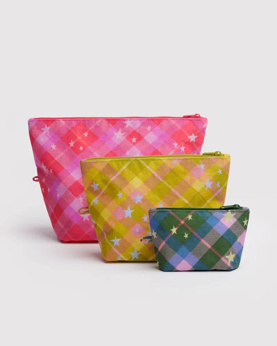 Forsala - BAGGU Go Pouch Set, Star Plaid