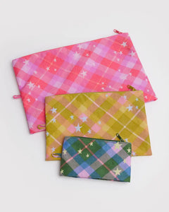 Forsala - BAGGU Go Pouch Set, Star Plaid