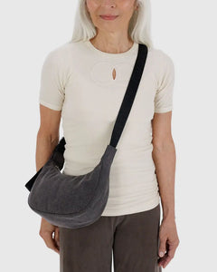 Forsala - BAGGU Small Crescent Bag, Washed Black Denim