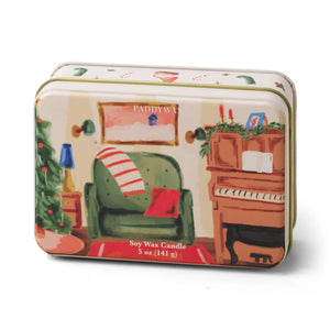 Christmas Tin Candle, Pomegranate Spruce