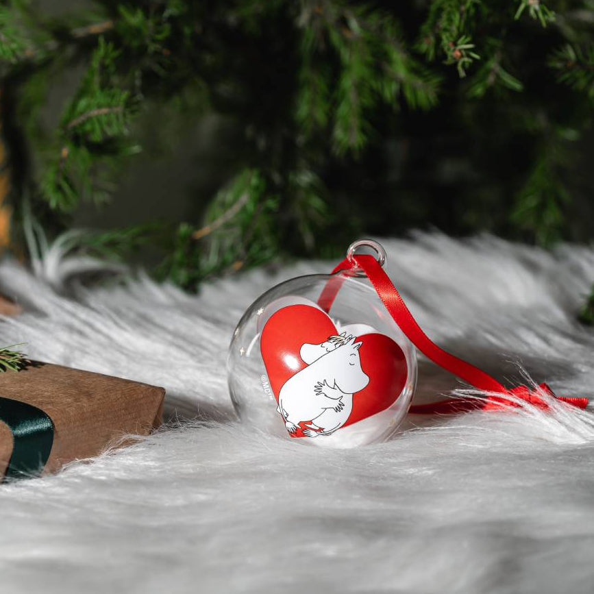 Moomin Heart Glass Decoration Ball, 7cm