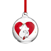 Load image into Gallery viewer, Moomin Heart Glass Decoration Ball, 7cm