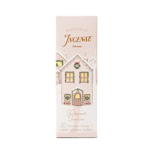 Winter Ceramic Incense Holder - White Townhouse, Teakwood Tobacco