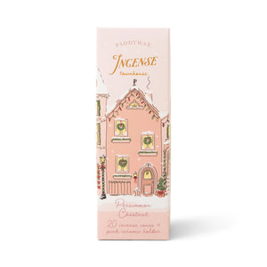 Winter Ceramic Incense Holder - Pink Townhouse, Persimmon Chestnut