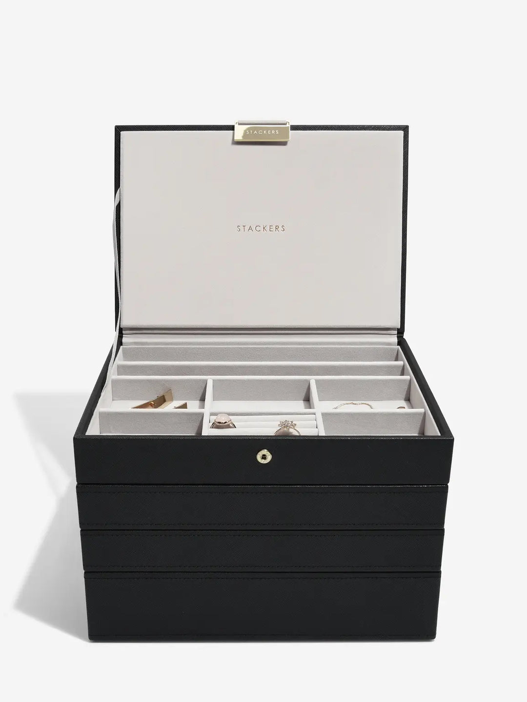 Classic Black Raffia Jewellery Box, Set of 4