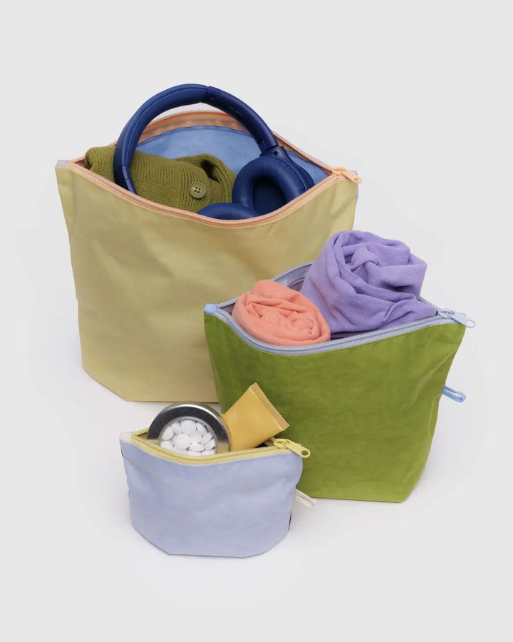BAGGU Go Pouch Set, Pastels Colorblock