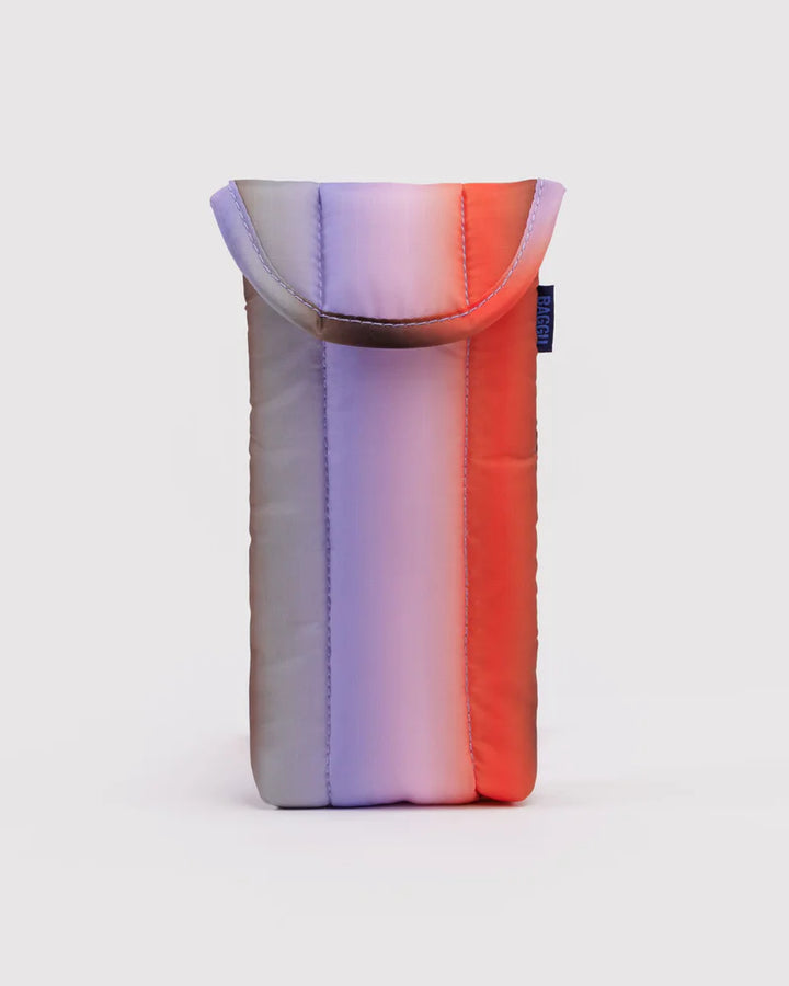 BAGGU Puffy Glasses Case, Gradient Stripe Poppy &amp; Lilac