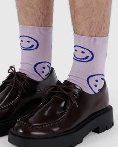 BAGGU Crew Socks, Dusty Pink Happy