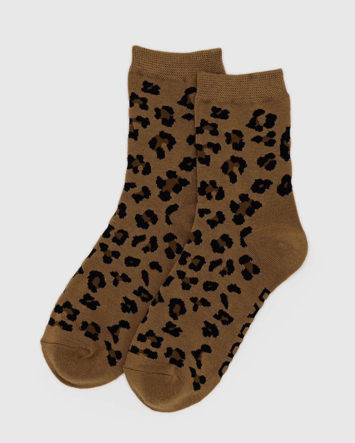 BAGGU Crew Socks, Dark Leopard