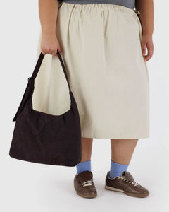 BAGGU Nylon Shoulder Bag, Chocolate Plum