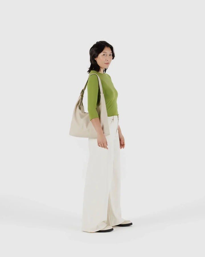 BAGGU Recycled Leather Bag, Stone