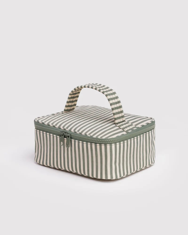 BAGGU Small Cosmetic Case, Sage Stripe