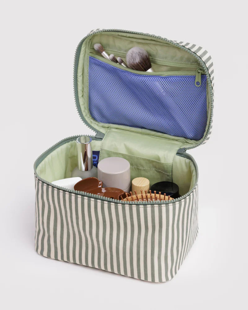 BAGGU Large Cosmetic Case, Sage Stripe