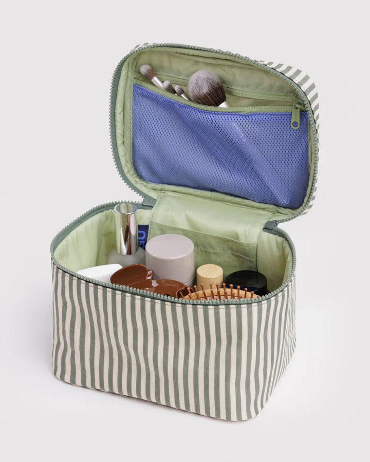BAGGU Large Cosmetic Case, Sage Stripe