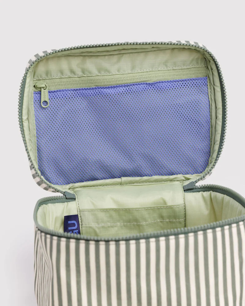 BAGGU Large Cosmetic Case, Sage Stripe