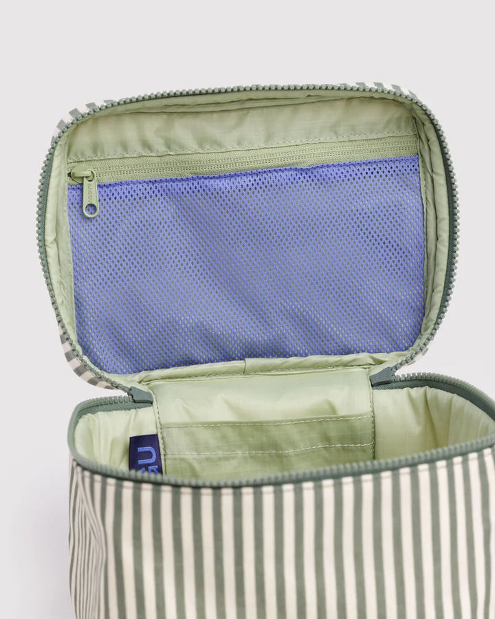 BAGGU Large Cosmetic Case, Sage Stripe