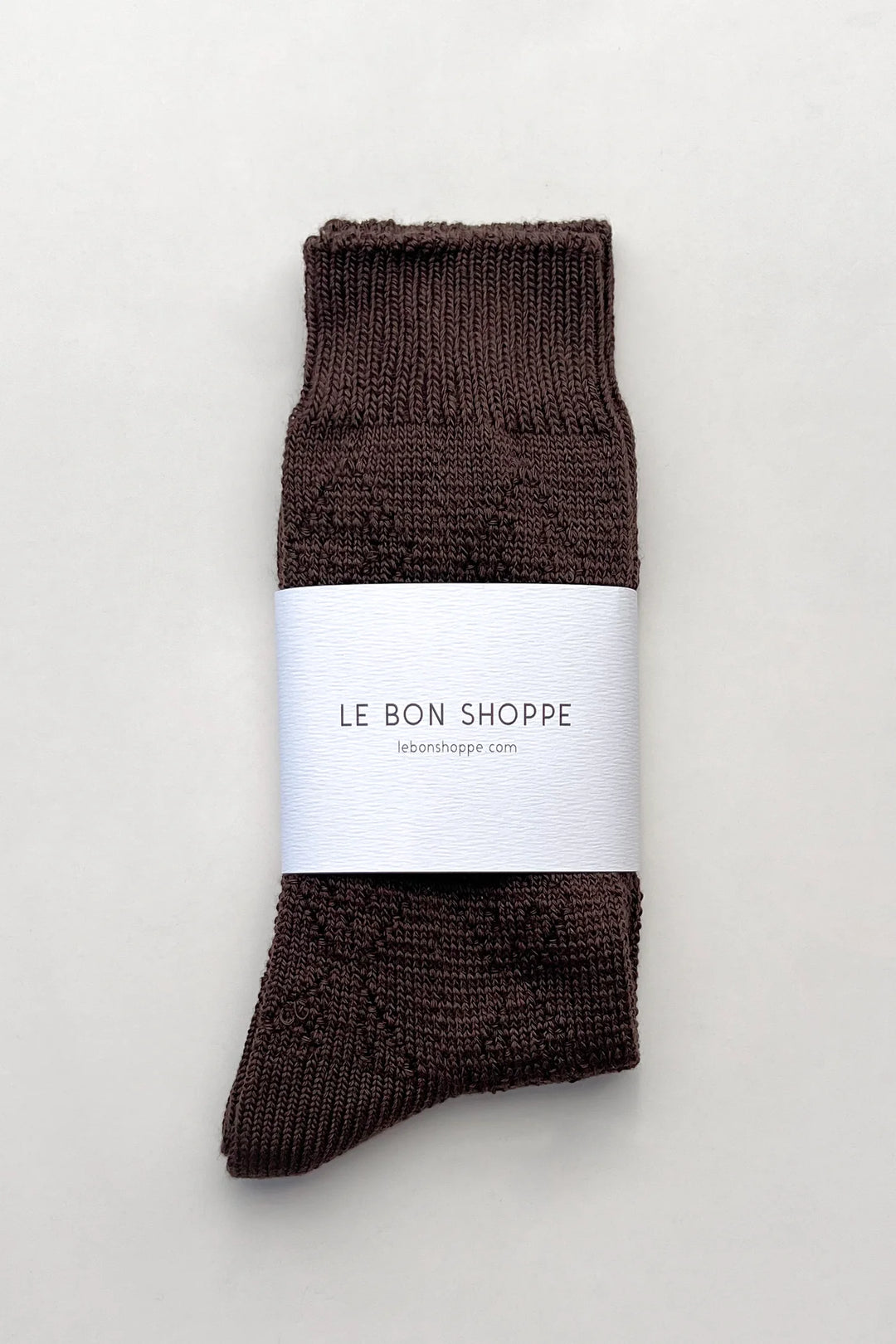 Modal Eyelet Socks, Brown