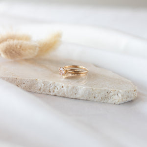 Morganite Cushion Ring, Size 56 EU