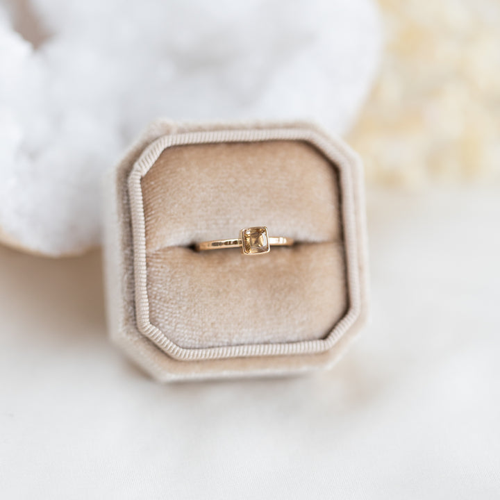 Natural Zircon Cushion Ring, Size 52EU