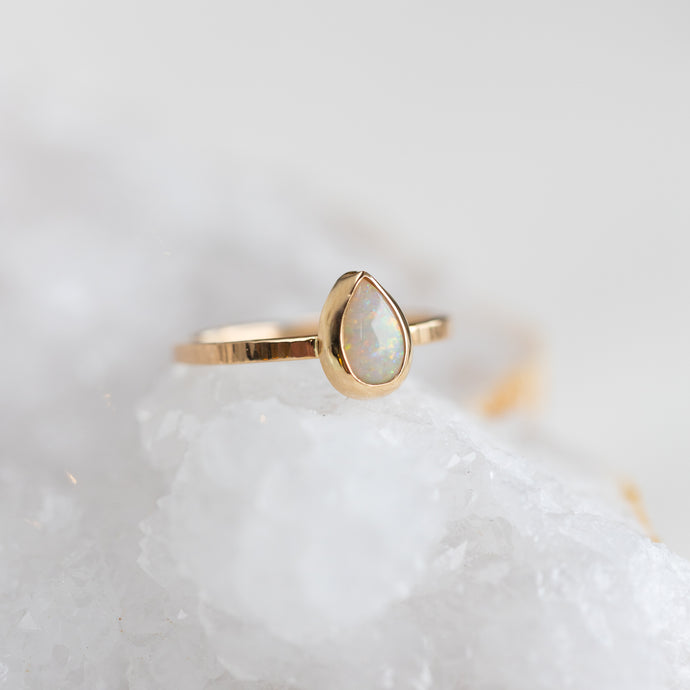 Teardrop Opal Ring, Size 55.5 EU