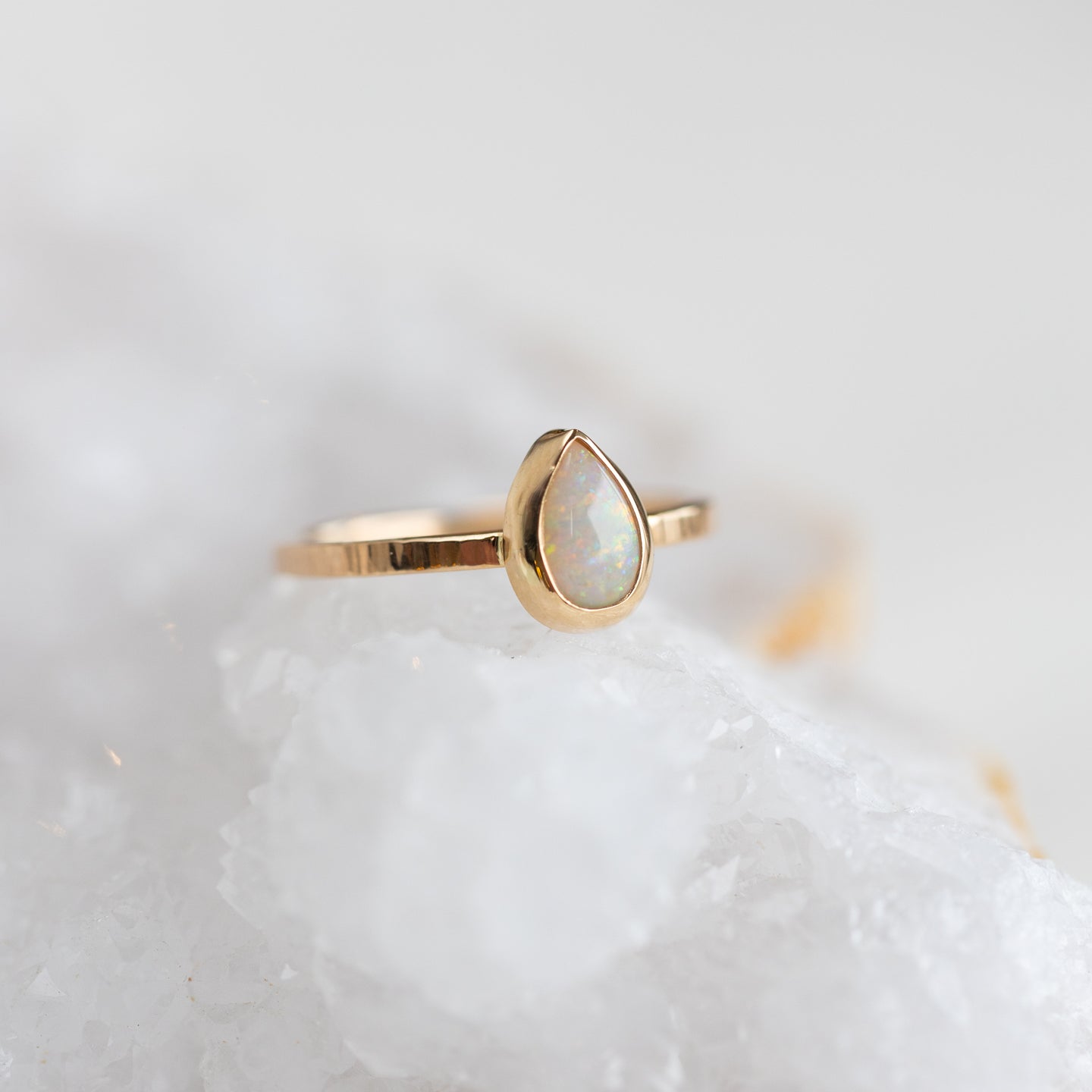 Teardrop Opal Ring, Size 55.5 EU