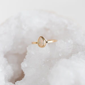 Teardrop Opal Ring, Size 55.5 EU