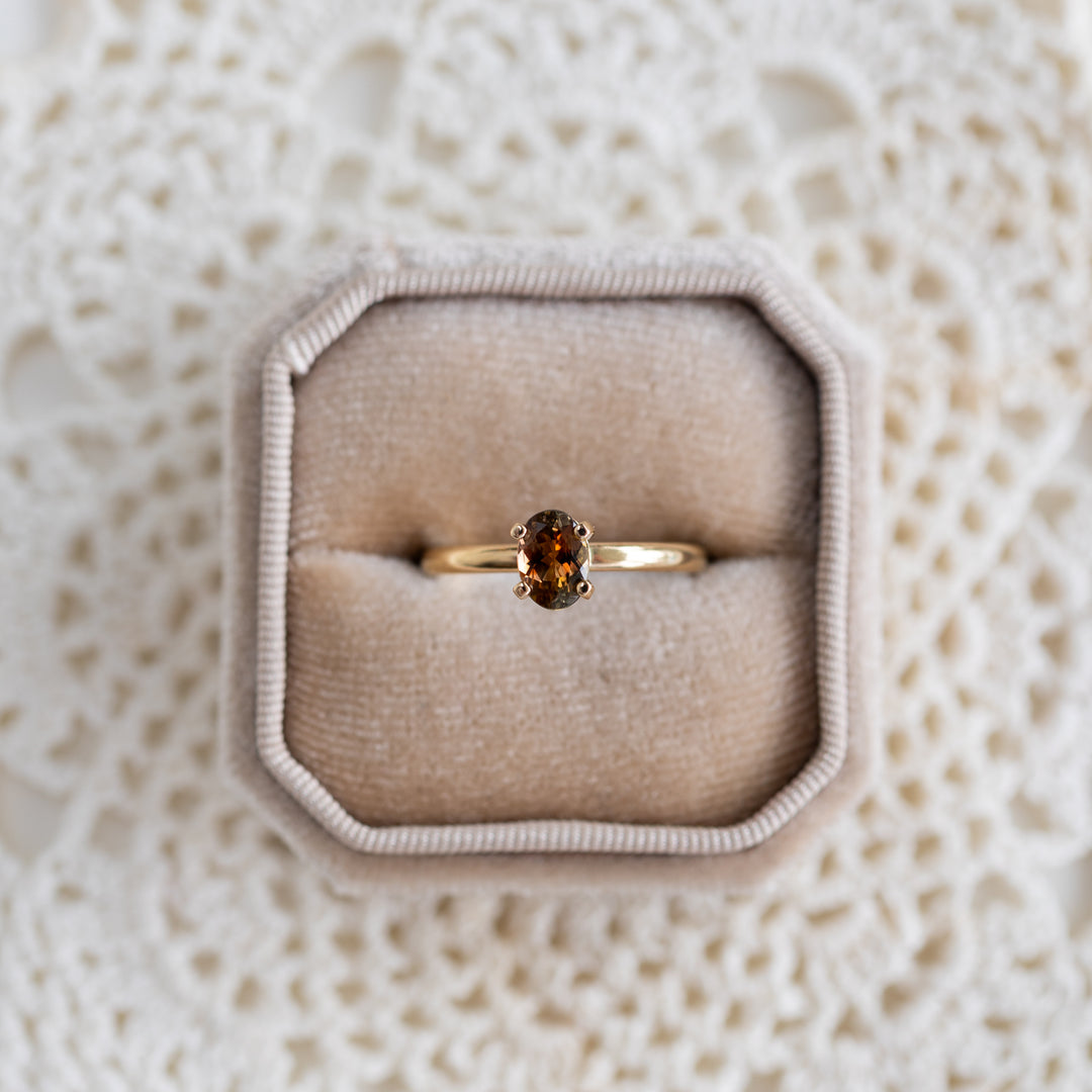 Oval Andalusite Ring, Size 58 EU