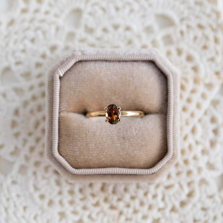 Oval Andalusite Ring, Size 58 EU