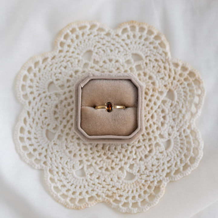 Oval Andalusite Ring, Size 58 EU