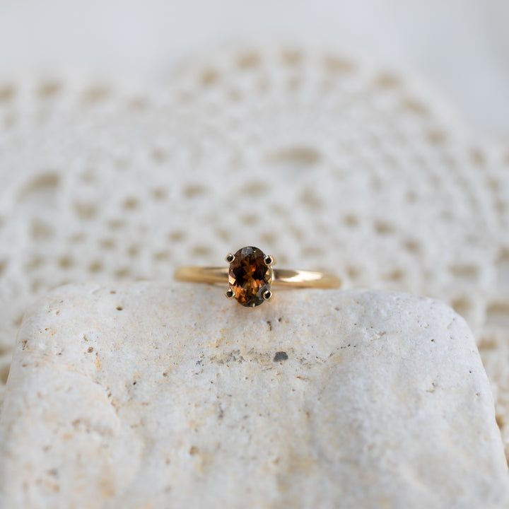 Oval Andalusite Ring, Size 58 EU