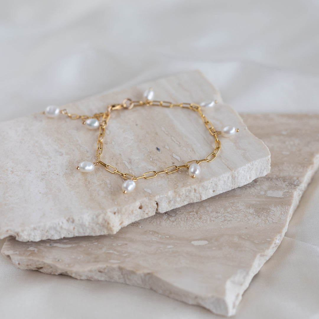 Ivy Teardrop Pearl armband