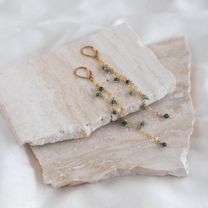 Emerald Waterfall Earrings