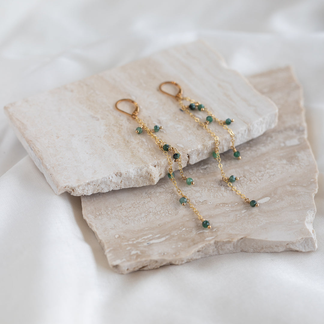 Emerald Waterfall Earrings