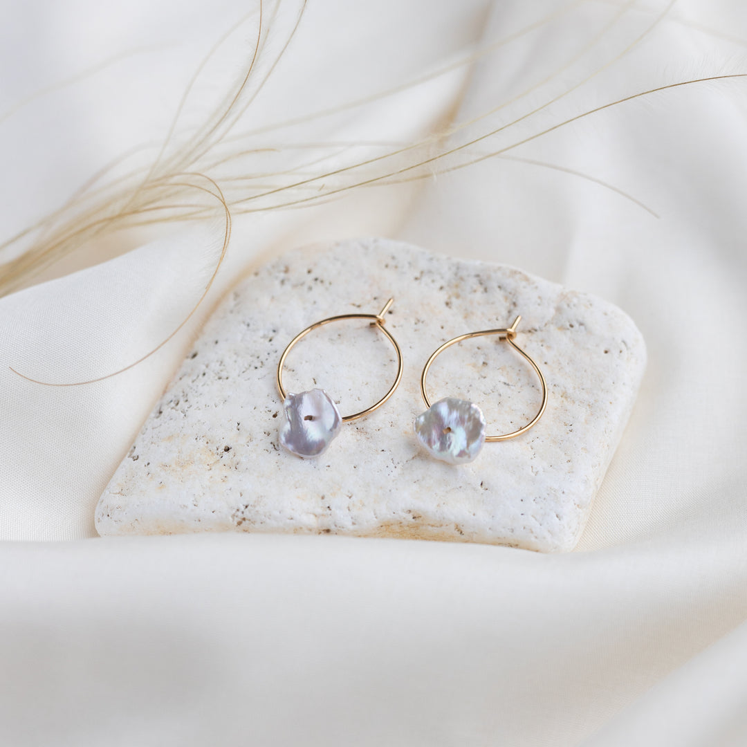 Petal Pearl Hoops