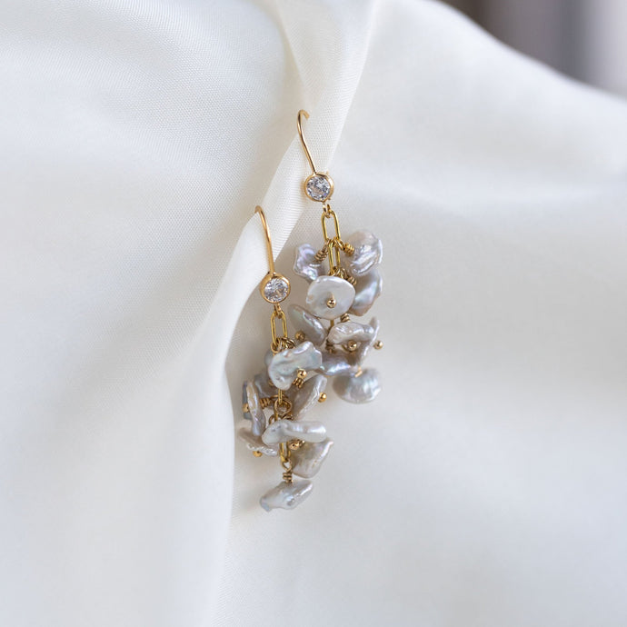 Petal Pearl Waterfall Earrings