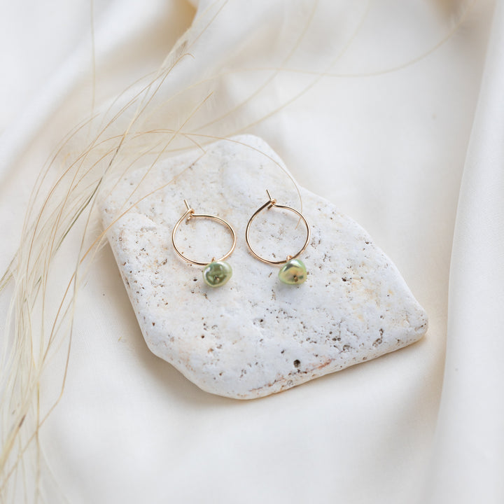 Petite Blossom Pearl Hoops