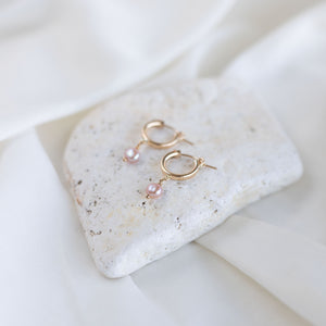 Pink Lily Pearl Huggies