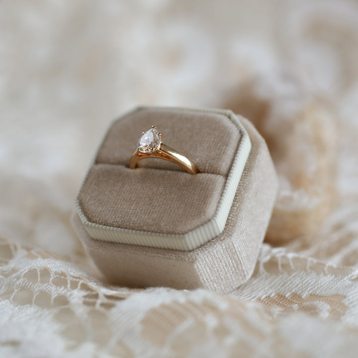 Teardrop Moissanite Ring, Size 54