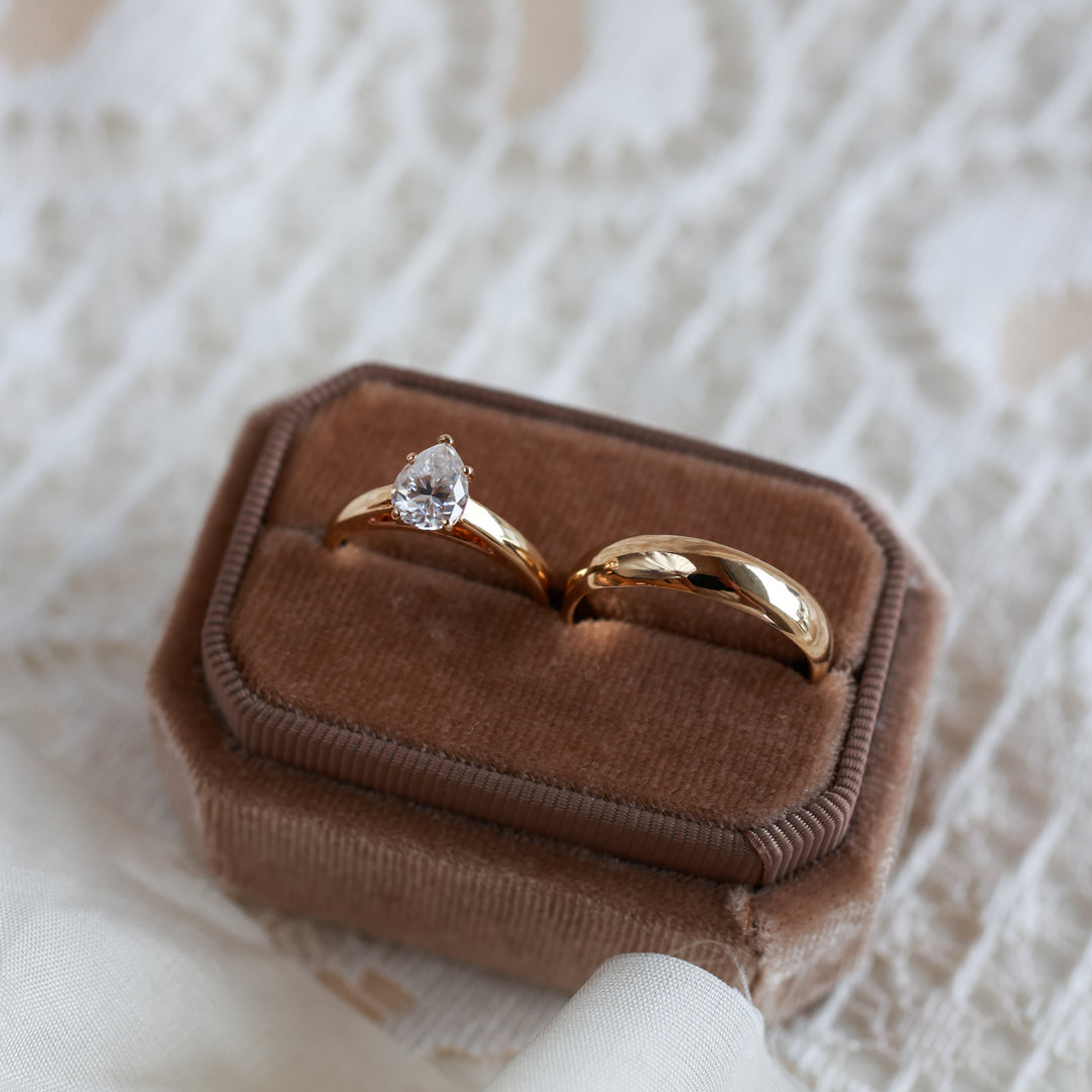 Teardrop Moissanite Ring, Size 54