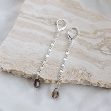 Load image into Gallery viewer, Silver Sunburst Drop Earrings