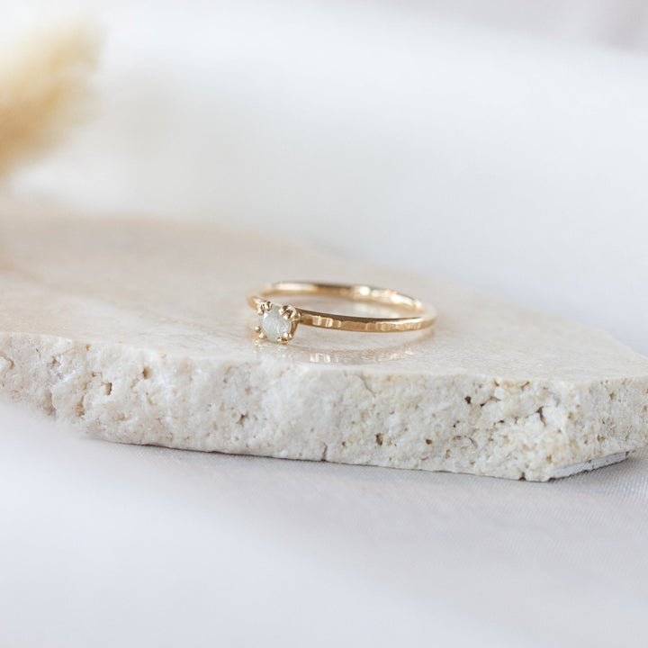 White Diamond Ring, Size 54 EU