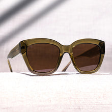 Load image into Gallery viewer, Ava Sunglasses, Khaki Crystal Green
