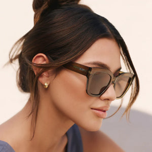 Ava Sunglasses, Khaki Crystal Green