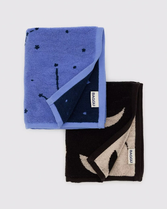 BAGGU Hand Towels Set of 2, Night Sky