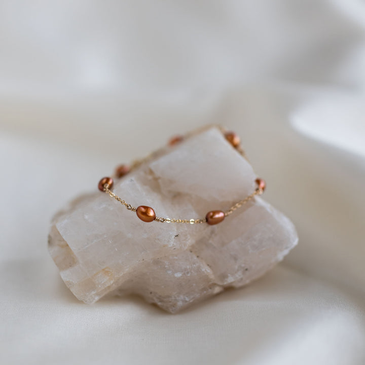Spicy Orange Pearl armband