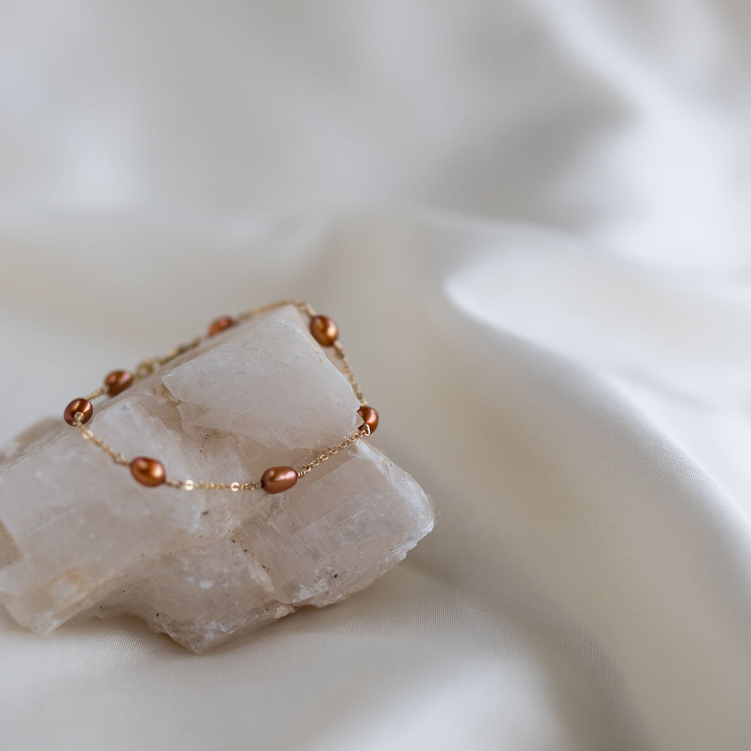 Spicy Orange Pearl armband