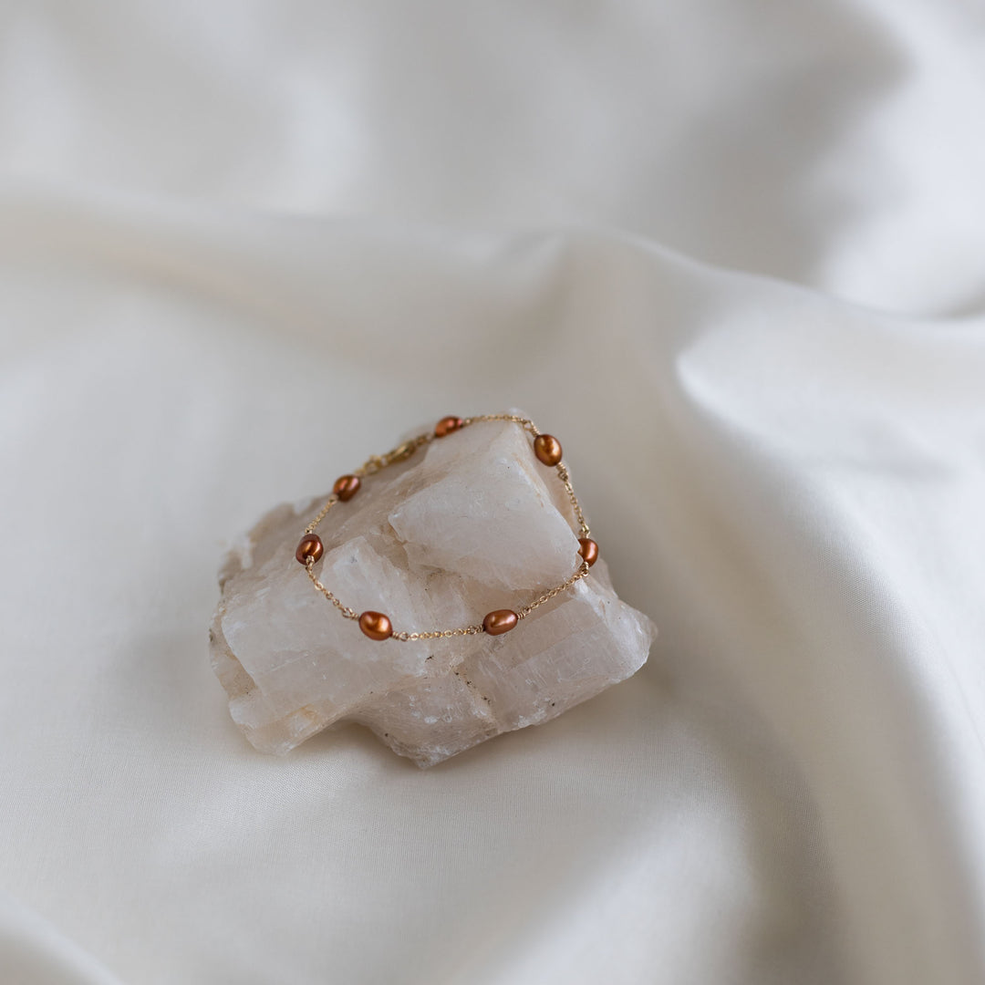 Spicy Orange Pearl armband
