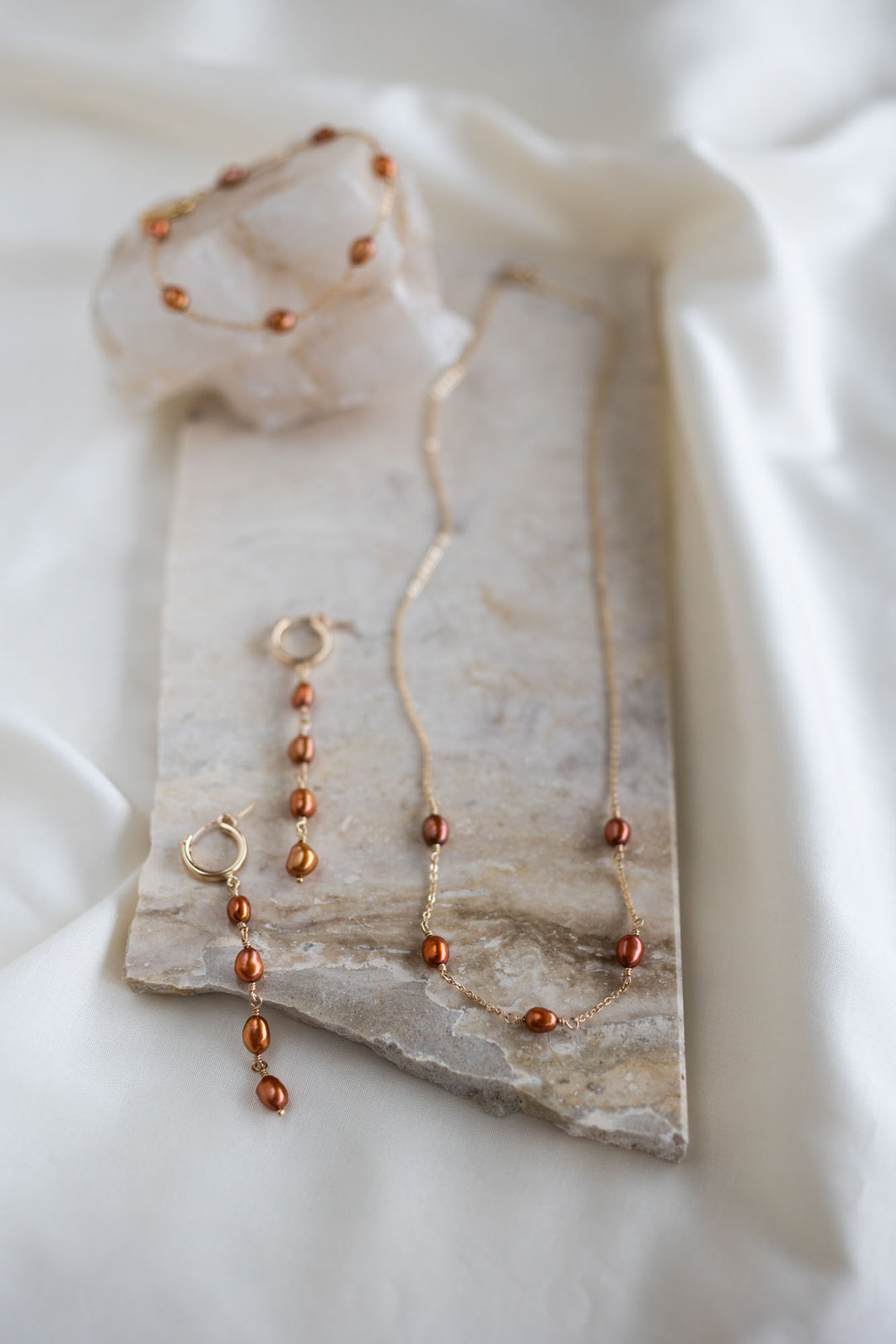 Spicy Orange Pearl Necklace